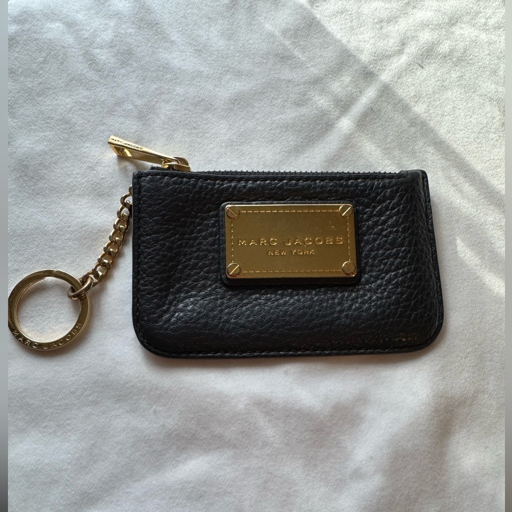 Marc Jacobs Black Leather Keychain Wallet